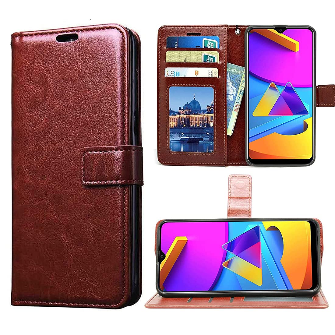 Premium Wallet Flip Cover for Samsung Galaxy A20