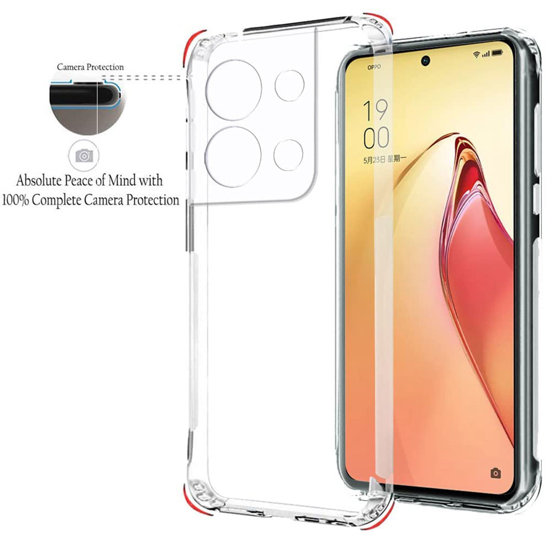 Anti Dust Plug Back Case Cover for Oppo Reno8 5G