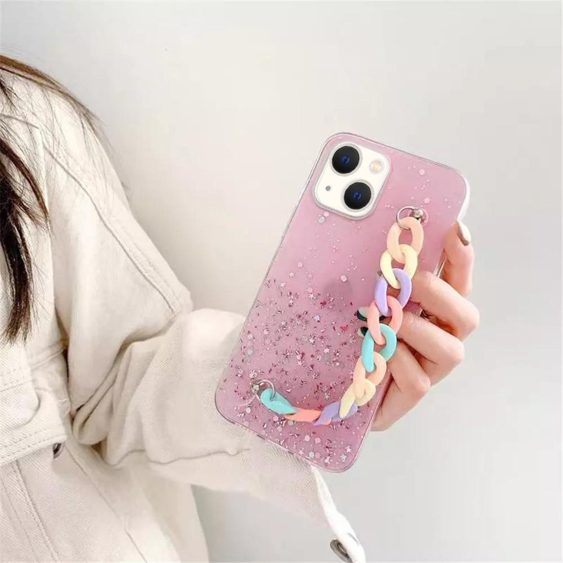 Glitter Case with Chain Holder for Apple iPhone 13