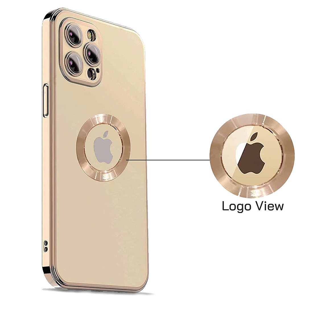 Electroplated Logo View Back Cover for Apple iPhone 12 Pro
