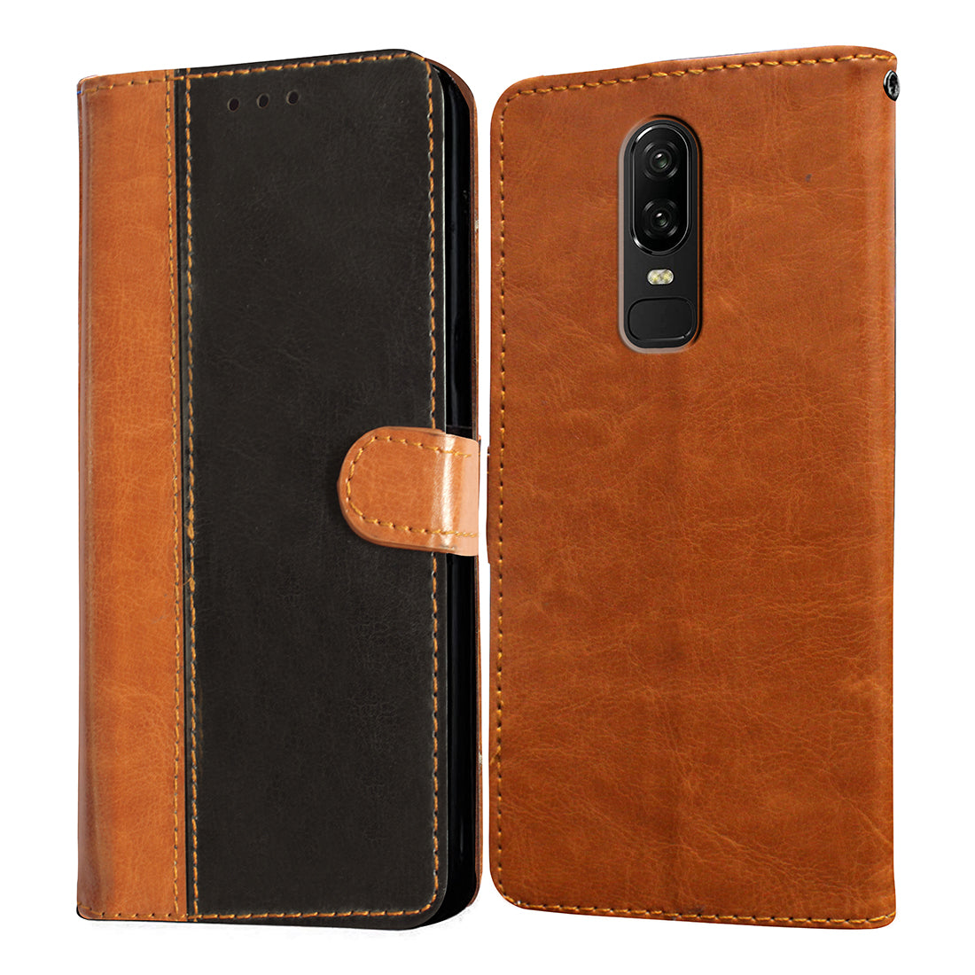 Brown Oneplus Case Wallet Phone Case Oneplus 6t Leather Flip Cover
