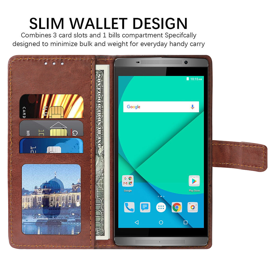 Premium Wallet Flip Cover for Micromax Canvas Mega 2 Q426