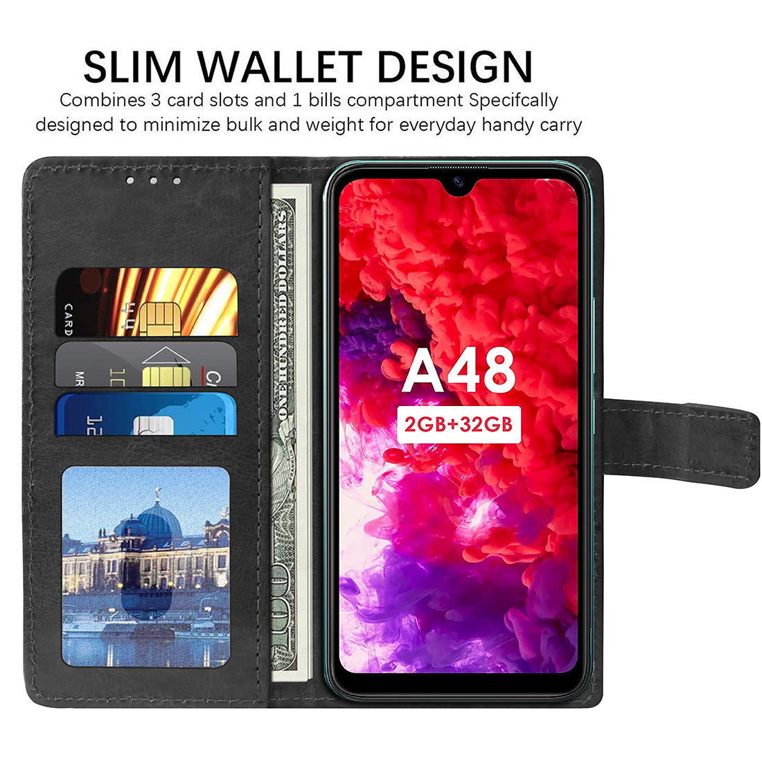 Premium Wallet Flip Cover for Itel A48
