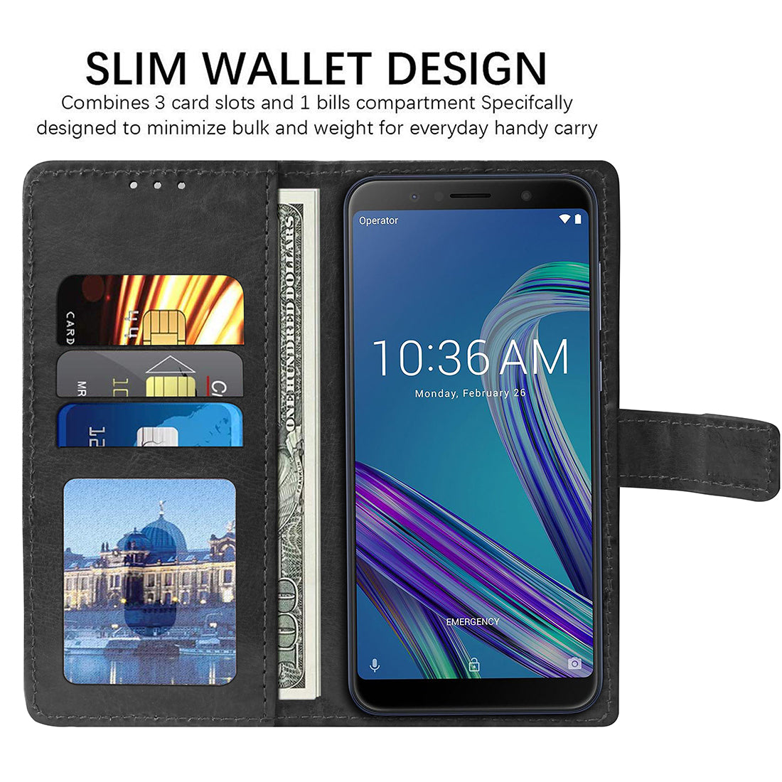 Premium Wallet Flip Cover for Asus Zenfone Max Pro M1 4G