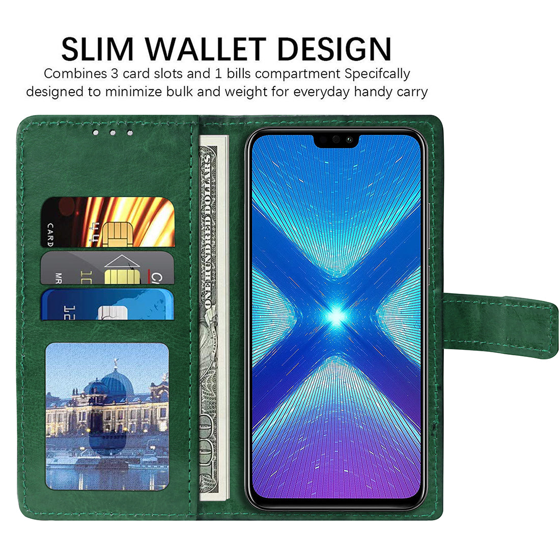 Premium Wallet Flip Cover for Huawei Honor 8X
