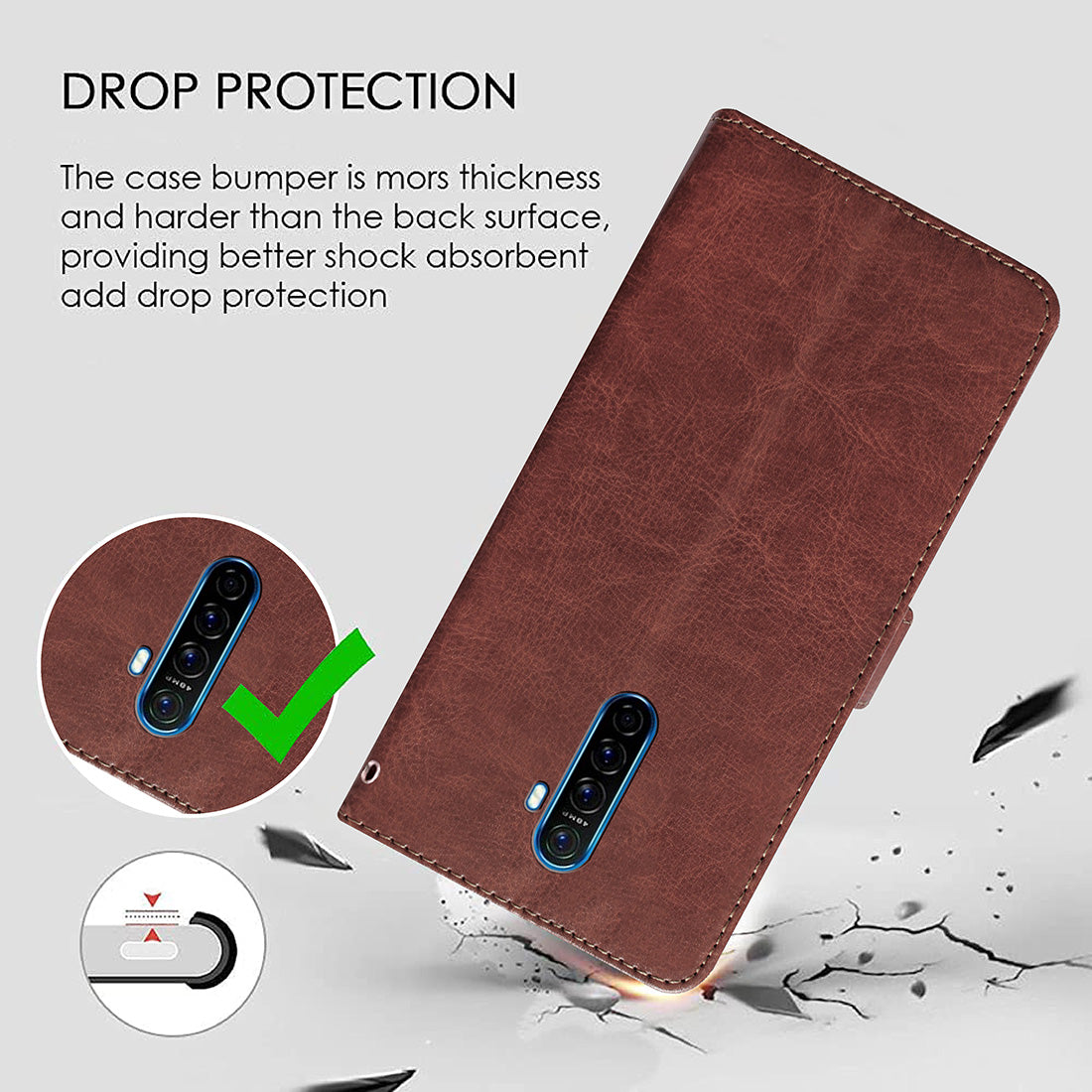 Premium Wallet Flip Cover for Oppo Reno Ace / Realme X2 Pro