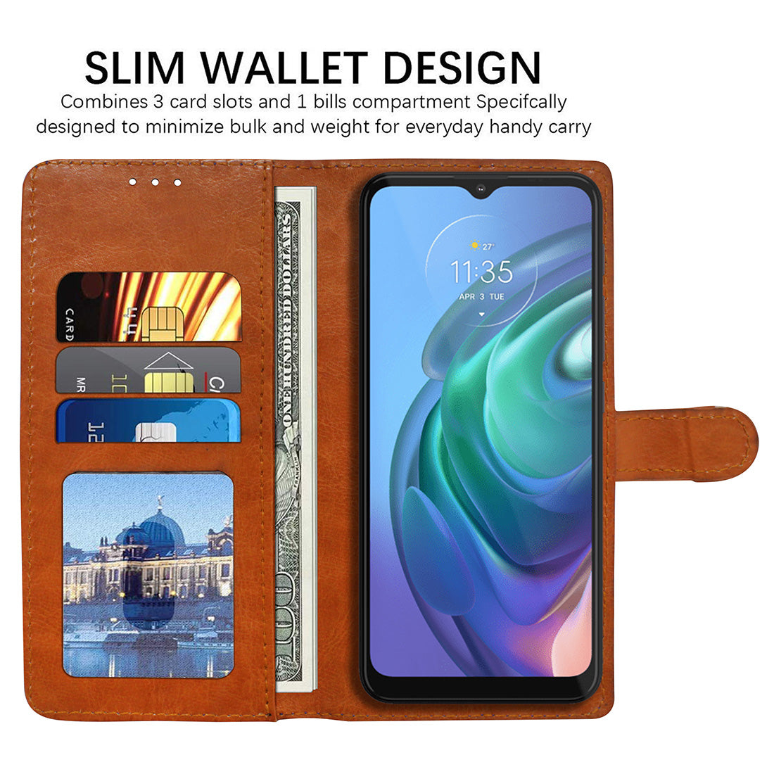 Premium Wallet Flip Cover for Motorola Moto G10