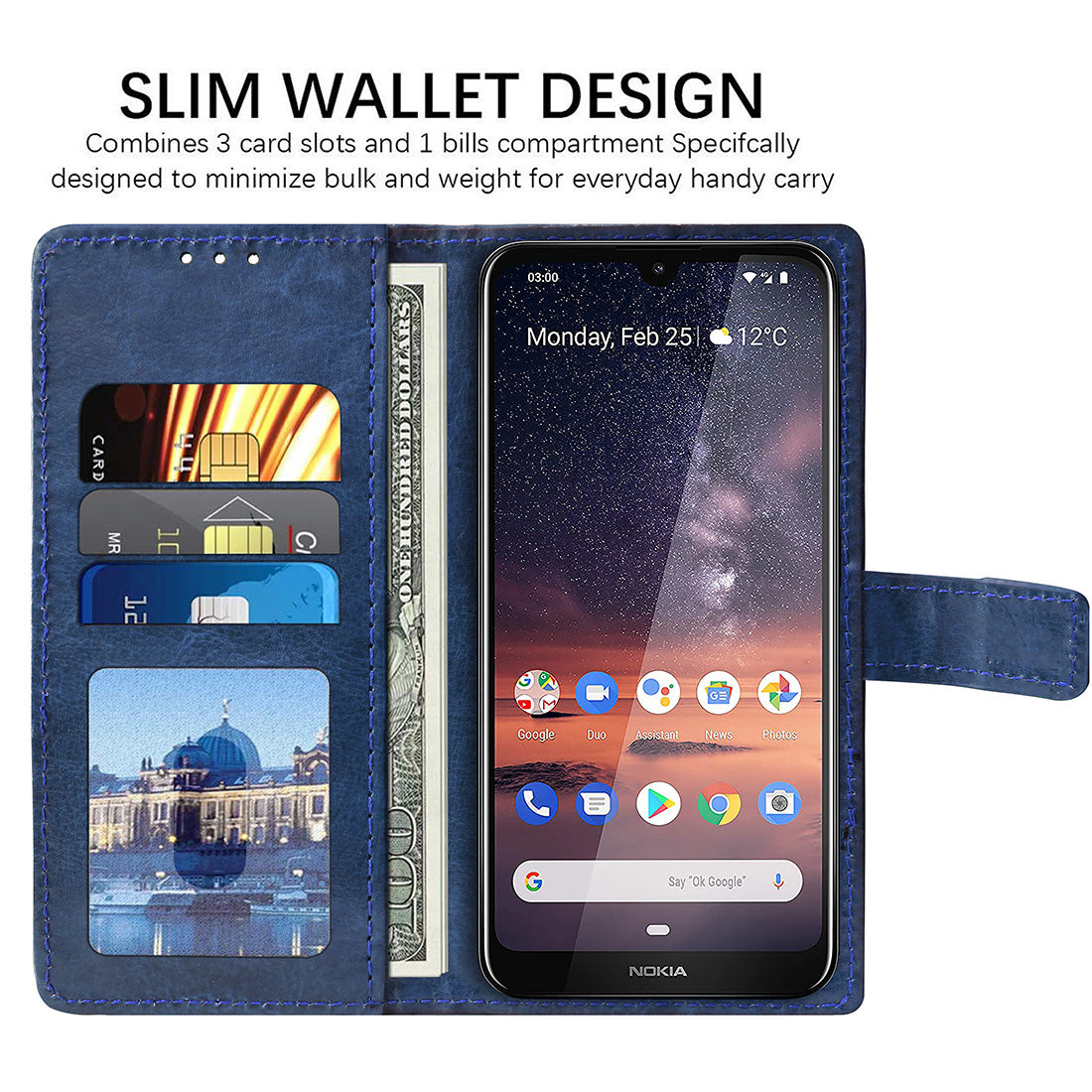 Premium Wallet Flip Cover for Nokia 3.2