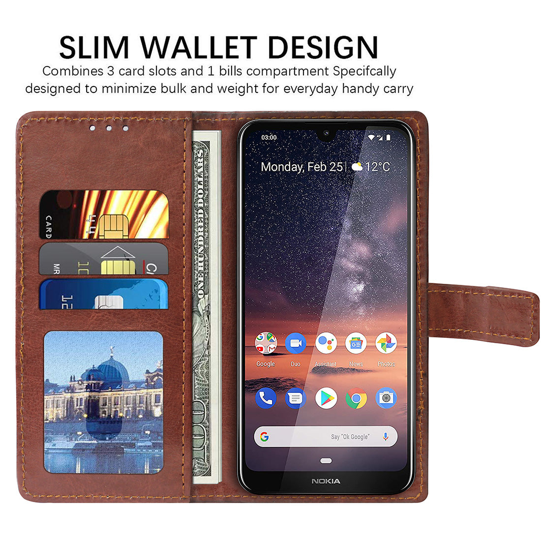 Premium Wallet Flip Cover for Nokia 3.2