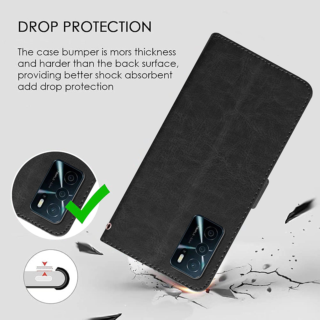 Premium Wallet Flip Cover for Oppo A16