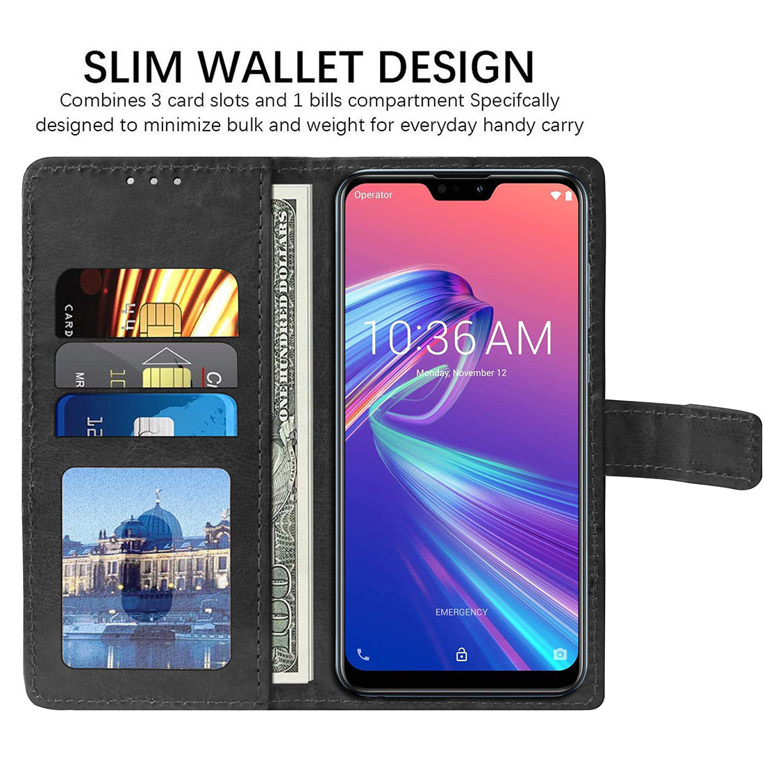 Premium Wallet Flip Cover for Asus ZenFone Max Pro M2