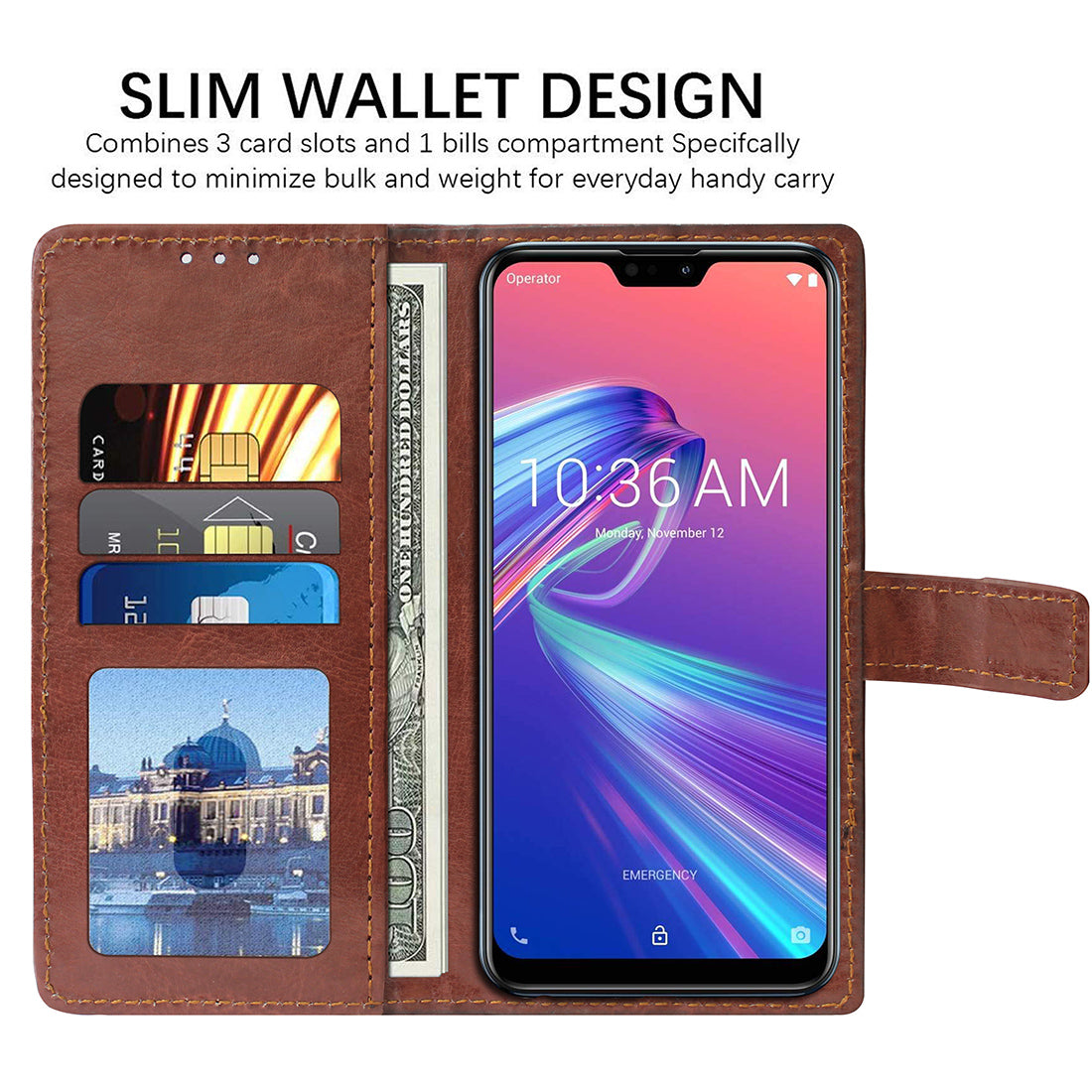 Premium Wallet Flip Cover for Asus ZenFone Max Pro M2