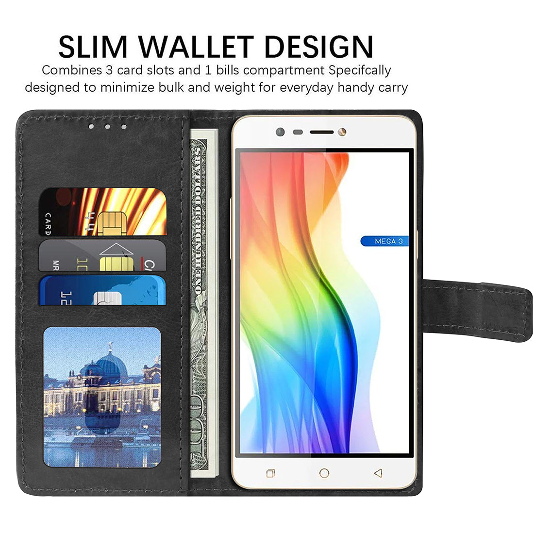 Premium Wallet Flip Cover for Coolpad Mega 3