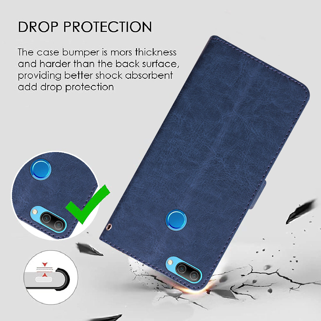 Premium Wallet Flip Cover for Huawei Honor 9N