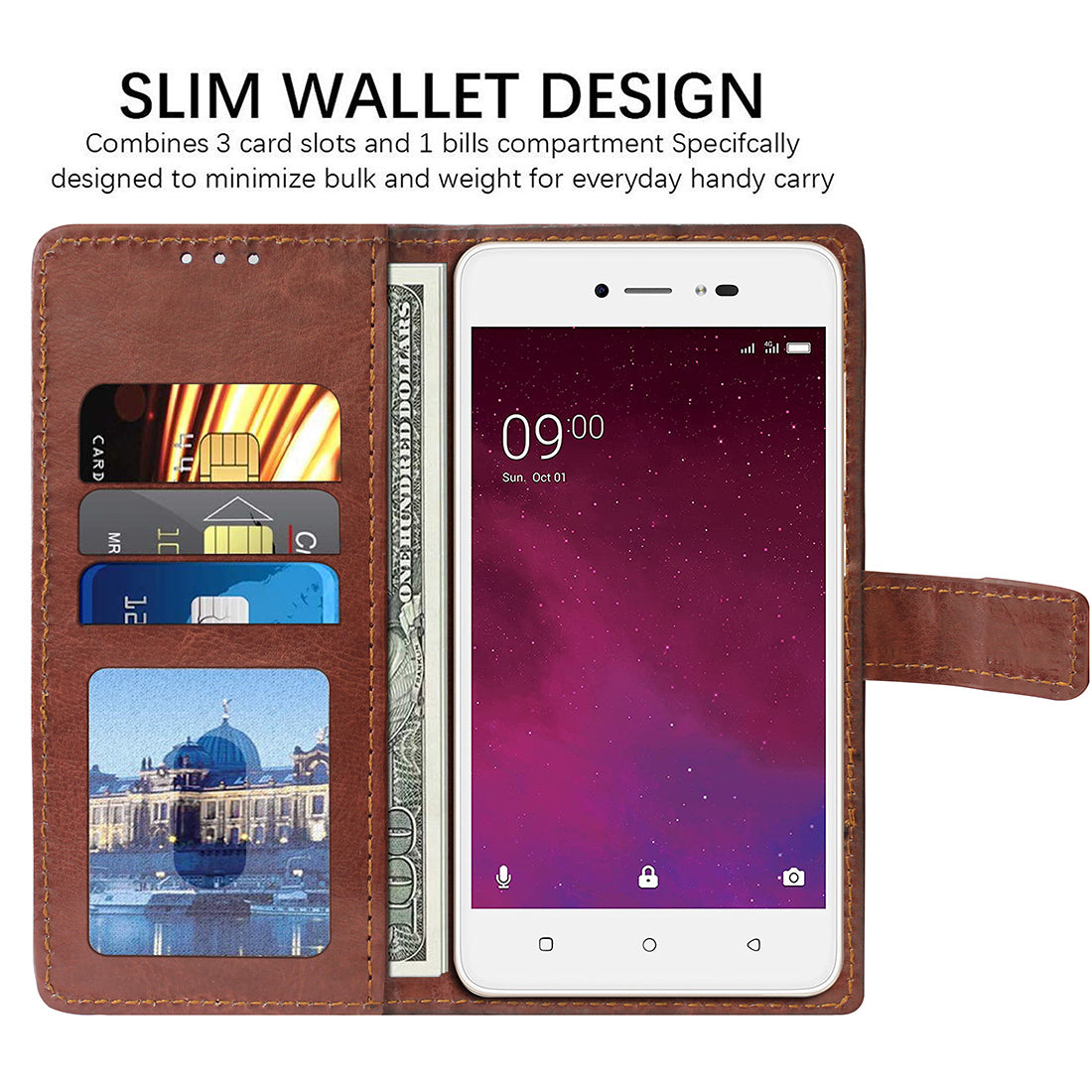 Premium Wallet Flip Cover for Lava Z60