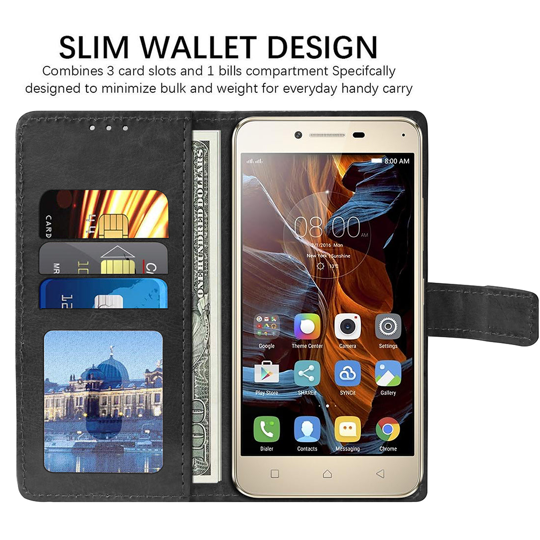 Premium Wallet Flip Cover for Lenovo Vibe K5
