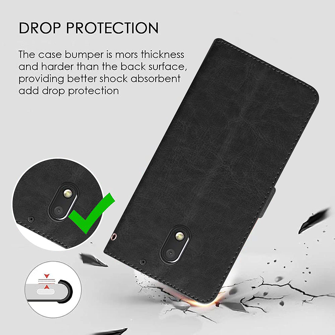Premium Wallet Flip Cover for Motorola Moto E3 Power