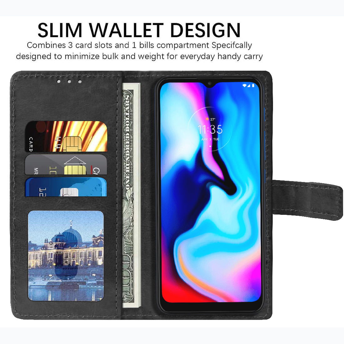 Premium Wallet Flip Cover for Motorola Moto E7 Plus
