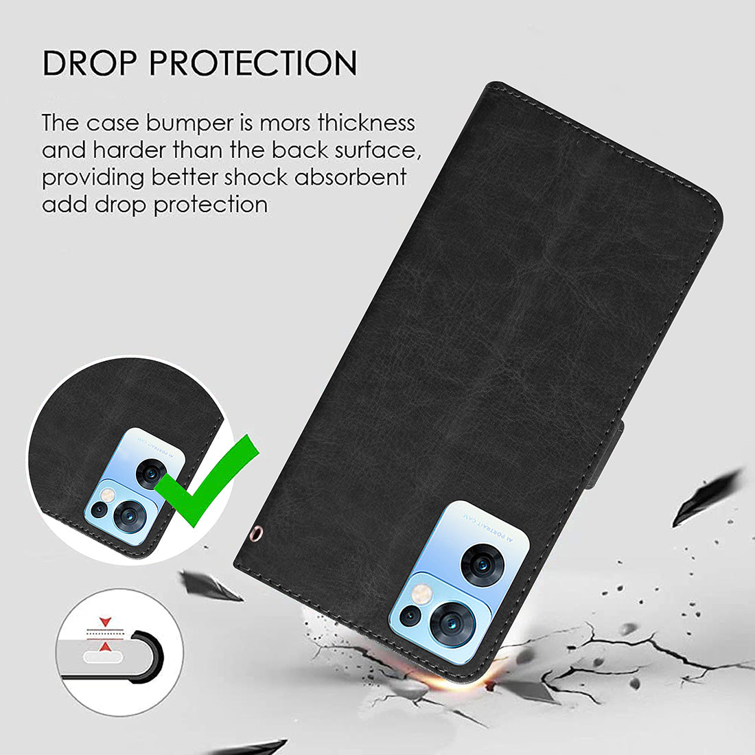 Premium Wallet Flip Cover for Oppo Reno7 5G