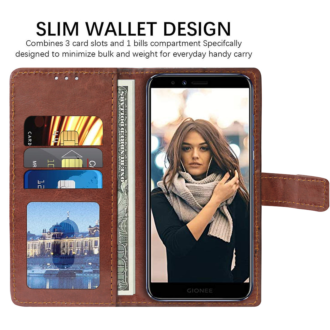 Premium Wallet Flip Cover for Gionee S11 Lite