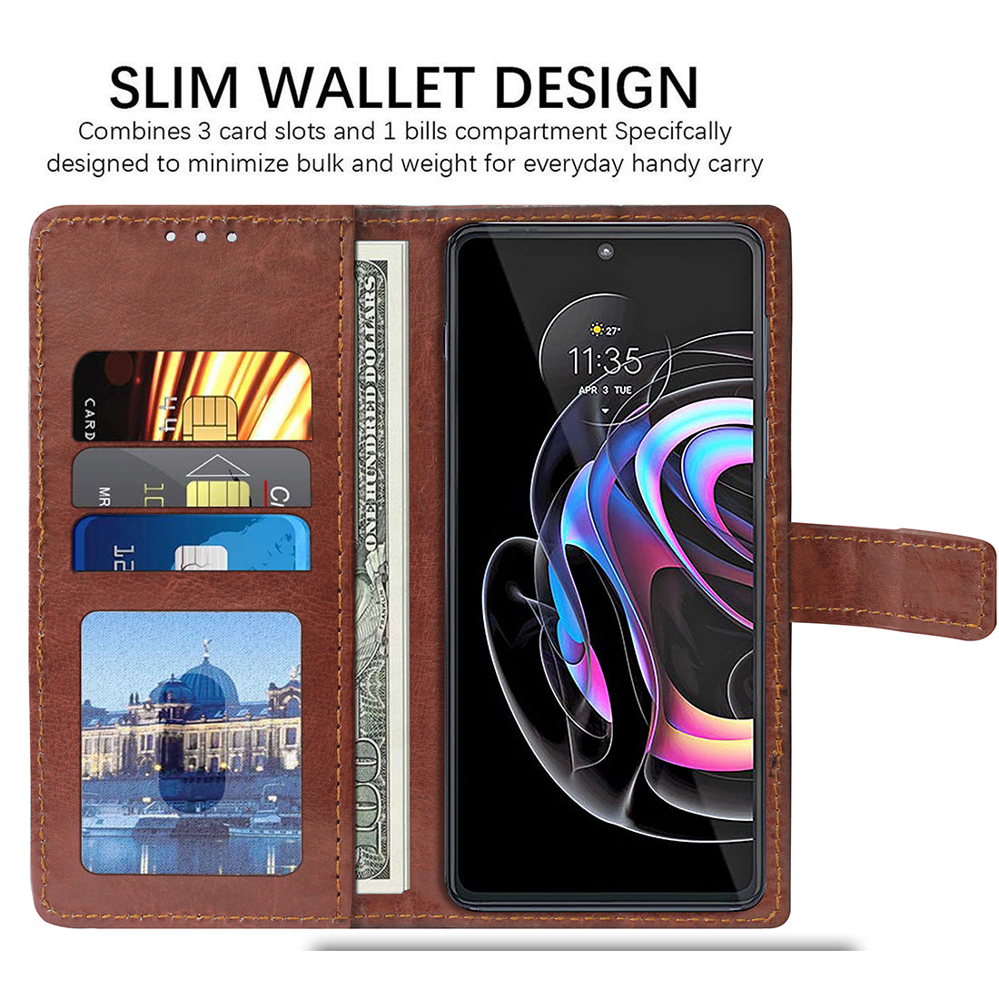 Premium Wallet Flip Cover for Motorola edge 20 Pro