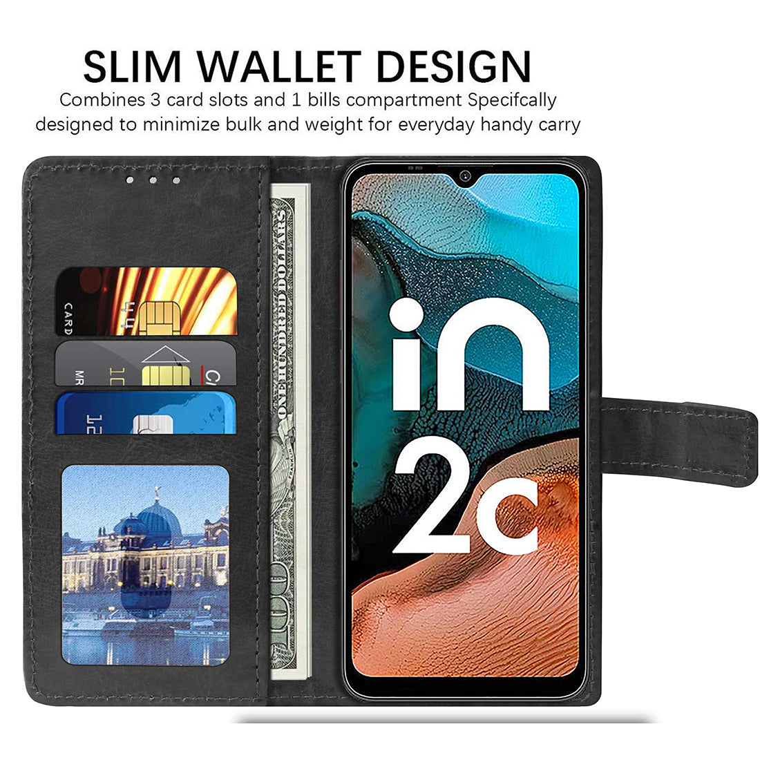 Premium Wallet Flip Cover for Micromax IN 2C 4G