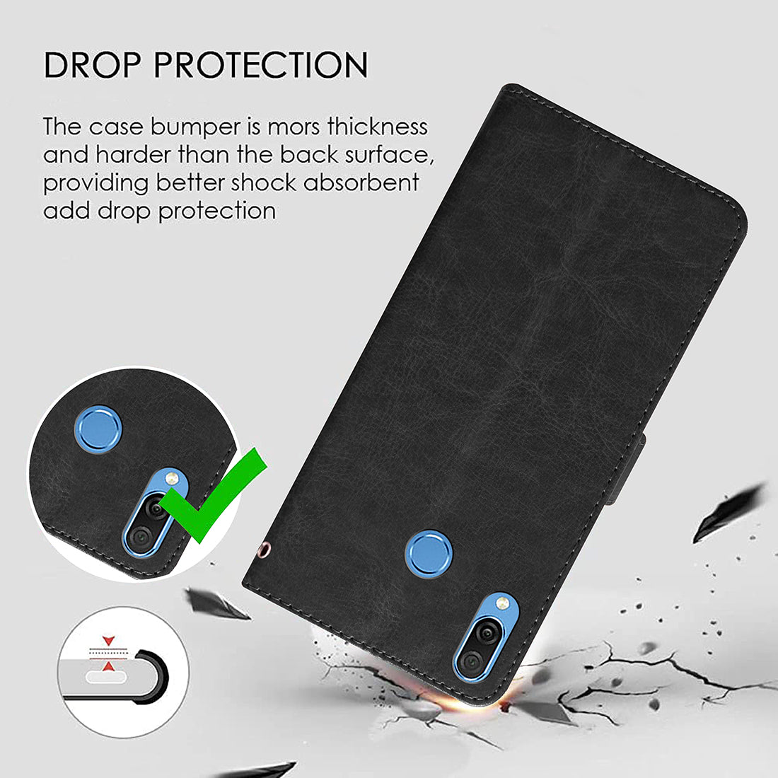 Premium Wallet Flip Cover for Huawei Honor Play