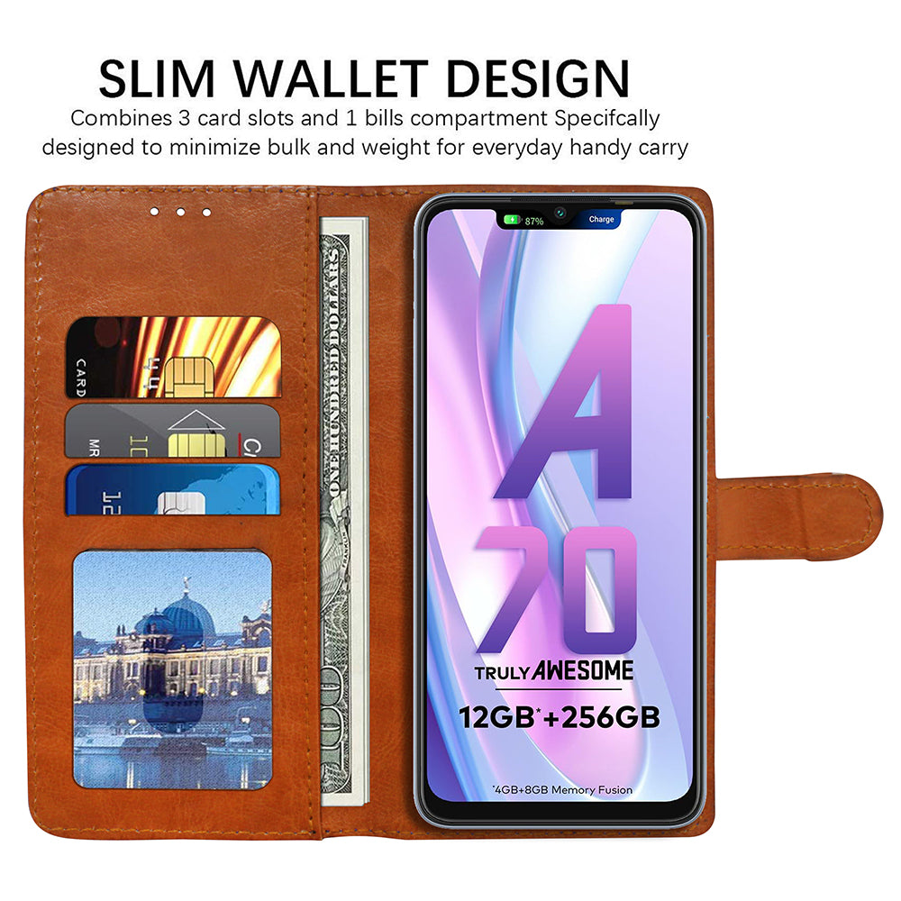 Premium Wallet Flip Cover for Itel A70 4G