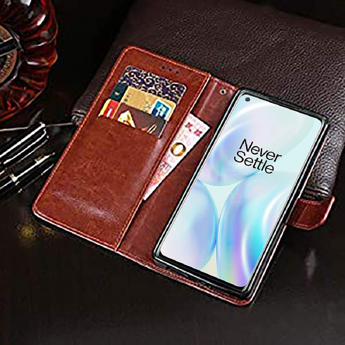 Premium Wallet Flip Cover for OnePlus 8 Pro