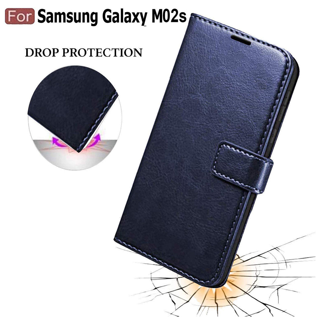 Premium Wallet Flip Cover for Samsung Galaxy M02s / F02s