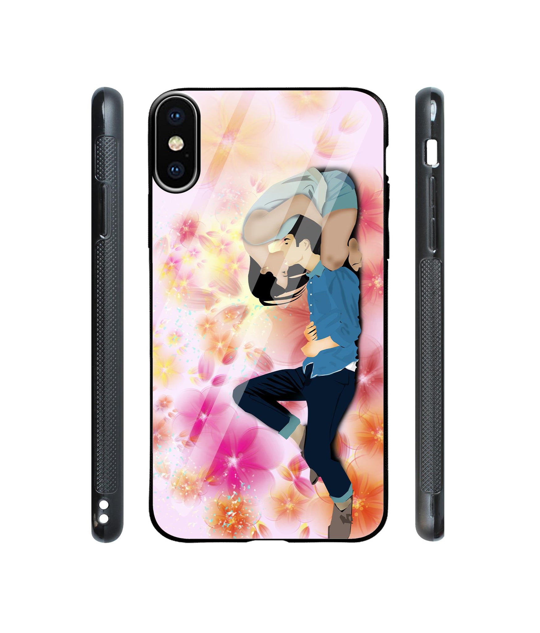 Couple Love Designer Printed Glass Cover for Apple iPhone X / Xs