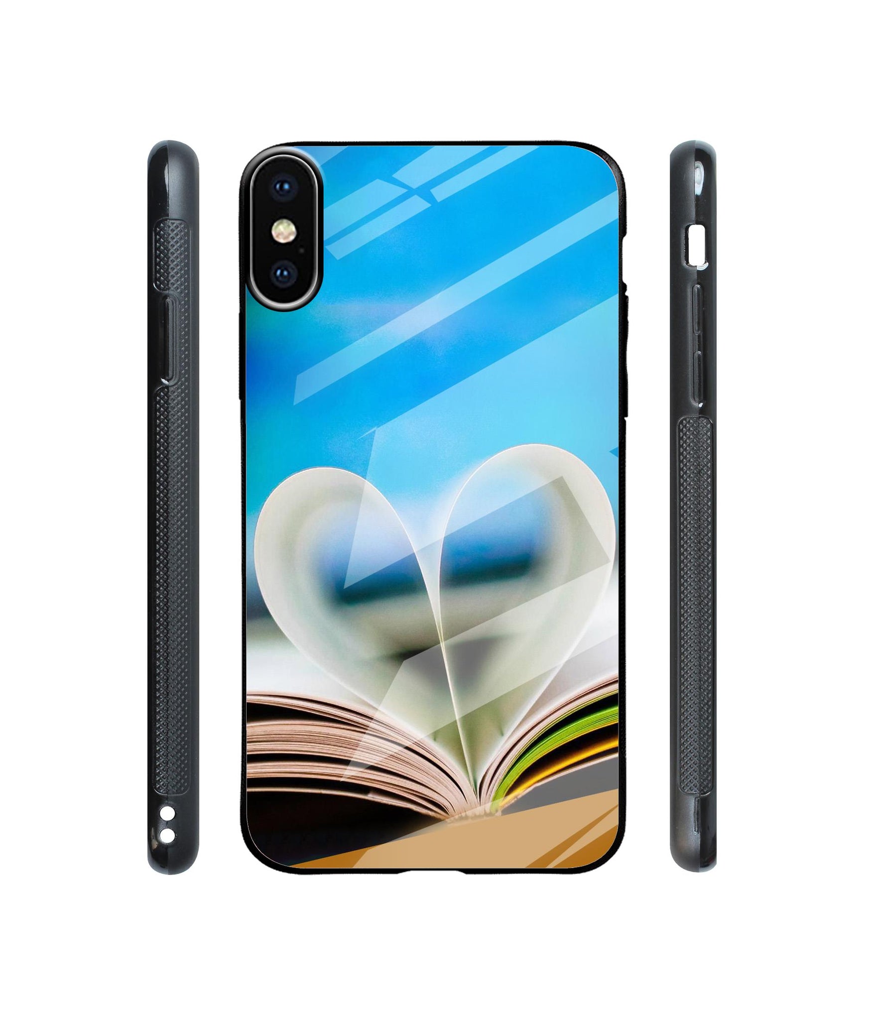 Love Book Designer Printed Glass Cover for Apple iPhone X / Xs