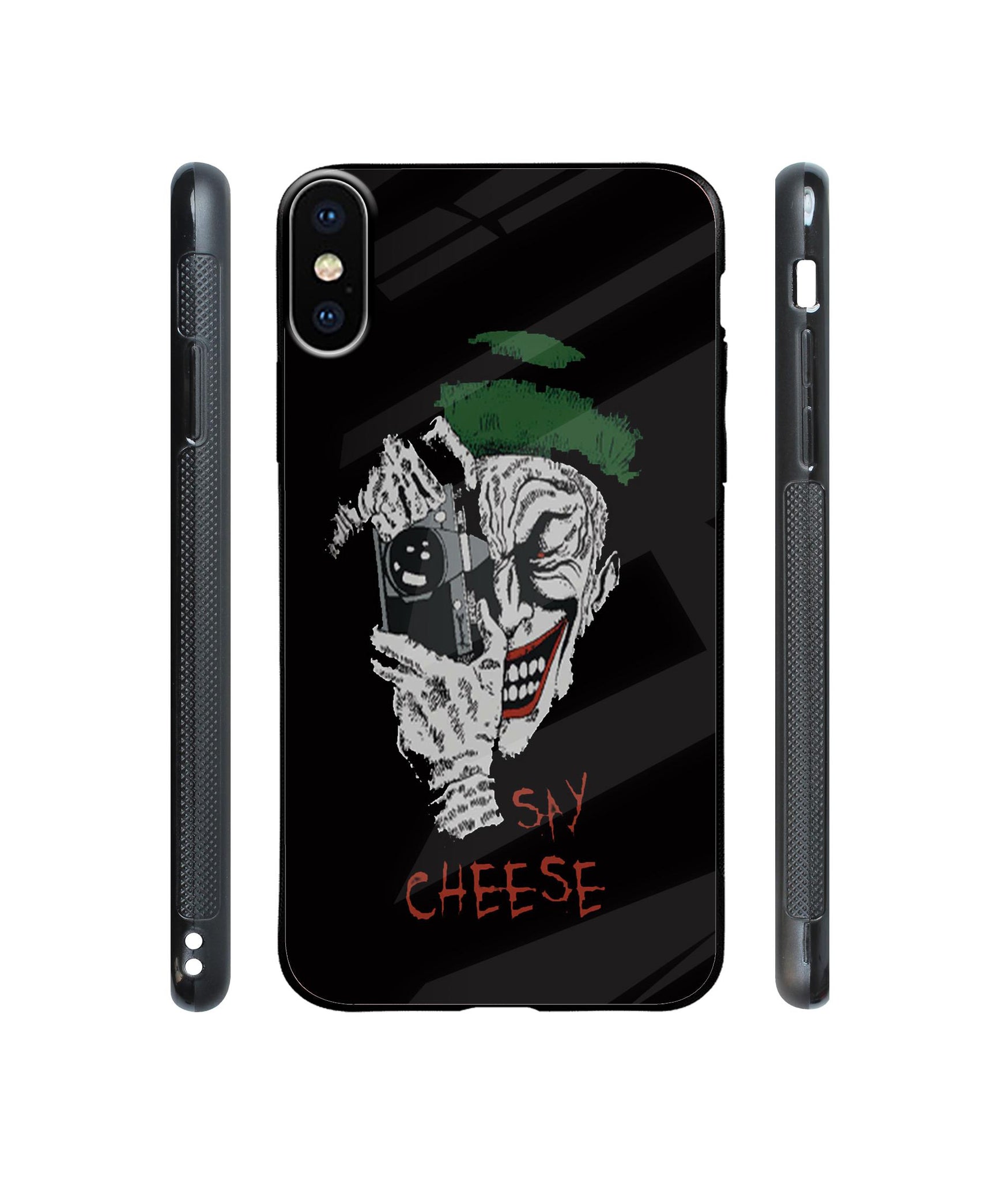 Joker Say Cheese Designer Printed Glass Cover for Apple iPhone X / Xs