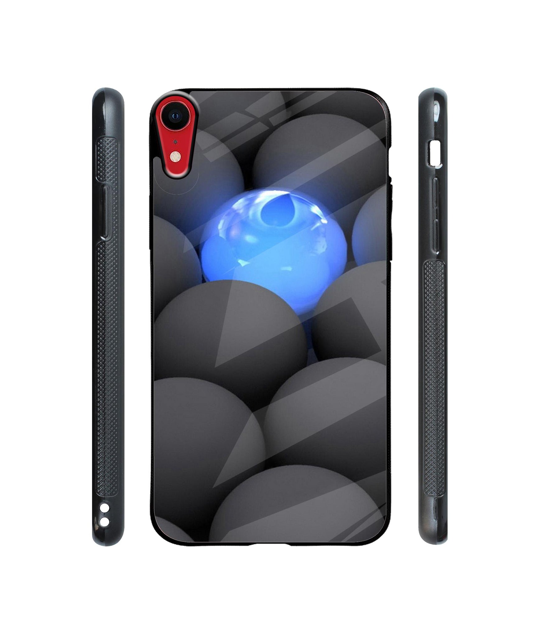 Balls Dark Neon Sight Surface Designer Printed Glass Cover for Apple iPhone XR
