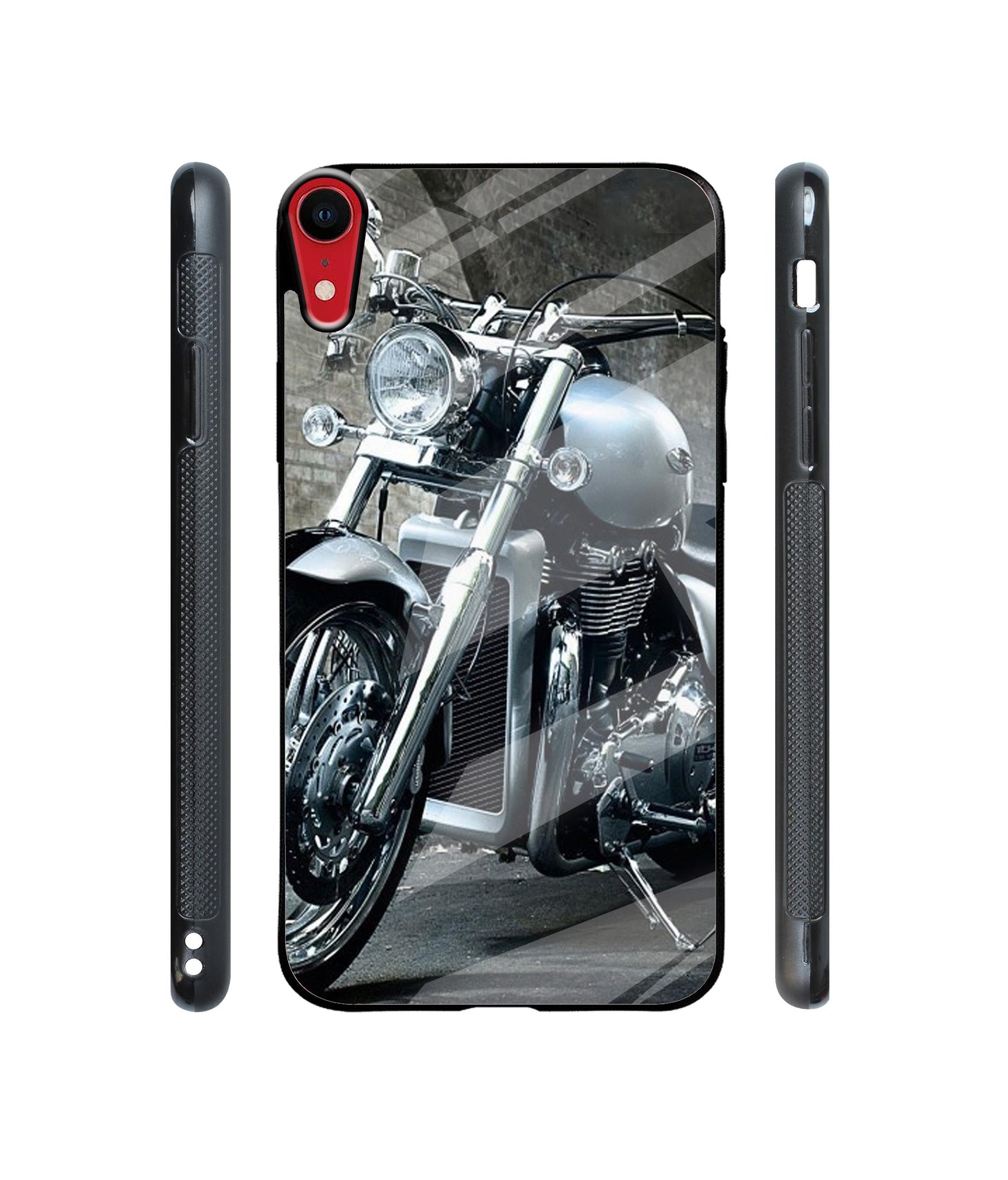 Motorcycle Designer Printed Glass Cover for Apple iPhone XR