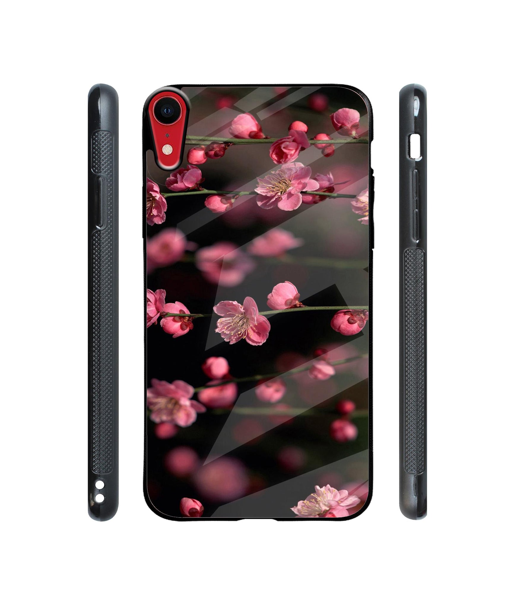 Pink Flowers Designer Printed Glass Cover for Apple iPhone XR