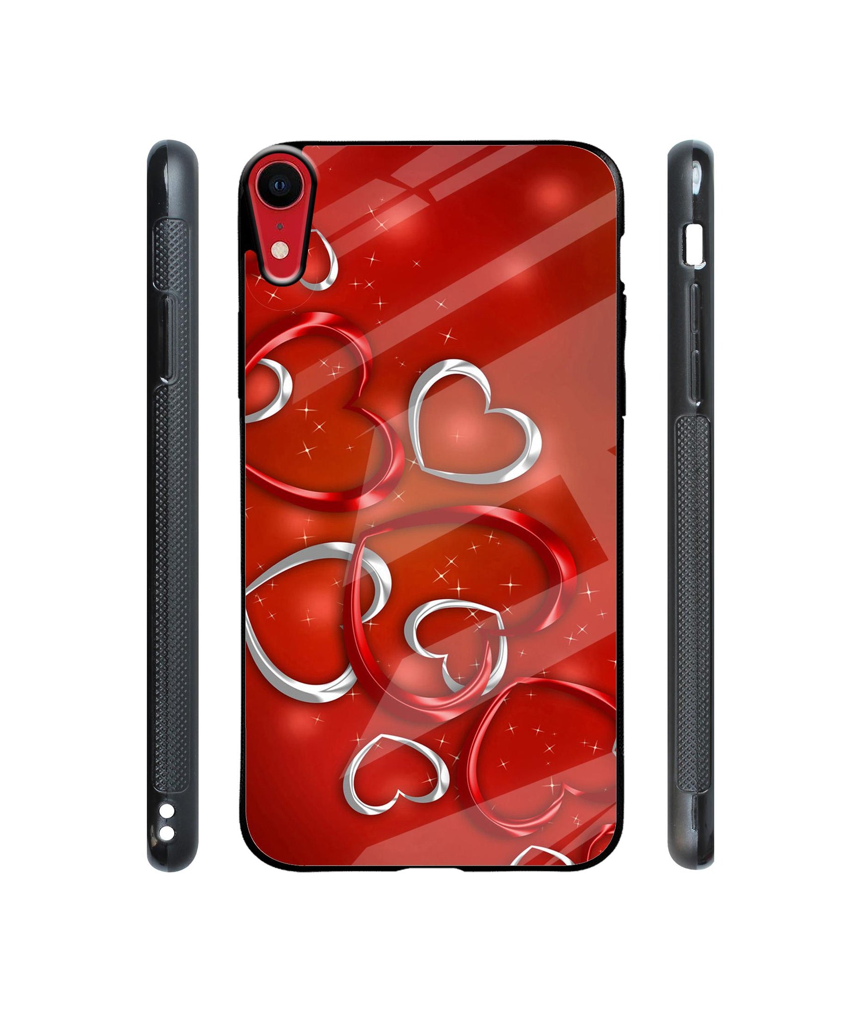 Hearts Designer Printed Glass Cover for Apple iPhone XR