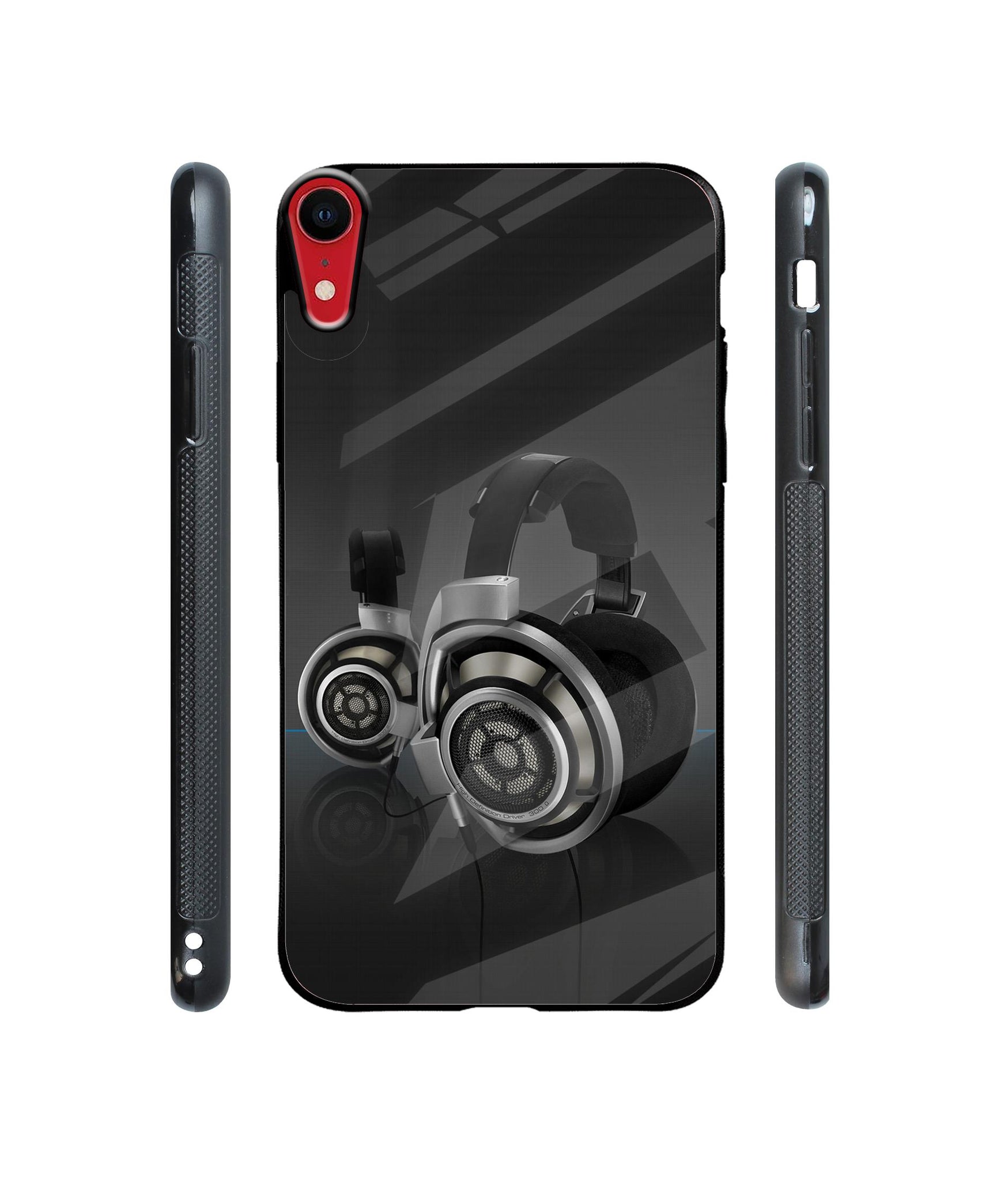 Head Phone Designer Printed Glass Cover for Apple iPhone XR