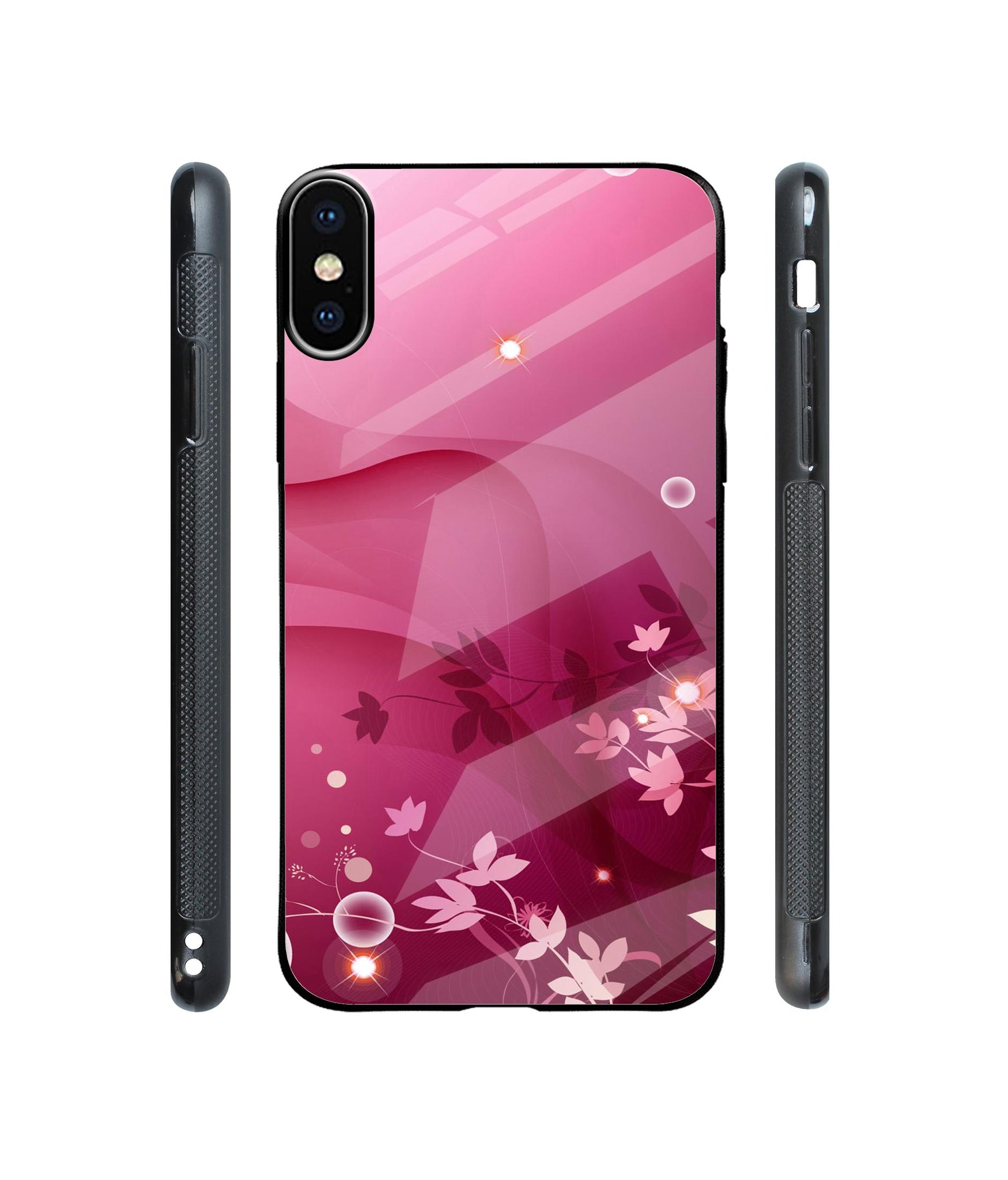 Pink Abstract Designer Printed Glass Cover for Apple iPhone XS Max