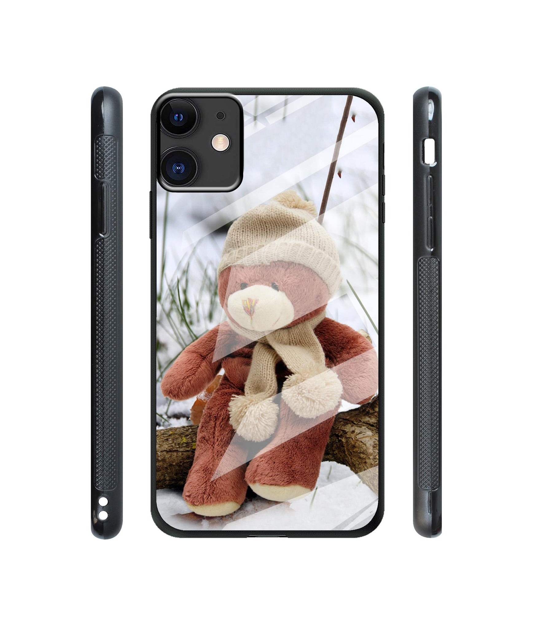 Woolen Bear Designer Printed Glass Cover for Apple iPhone 11