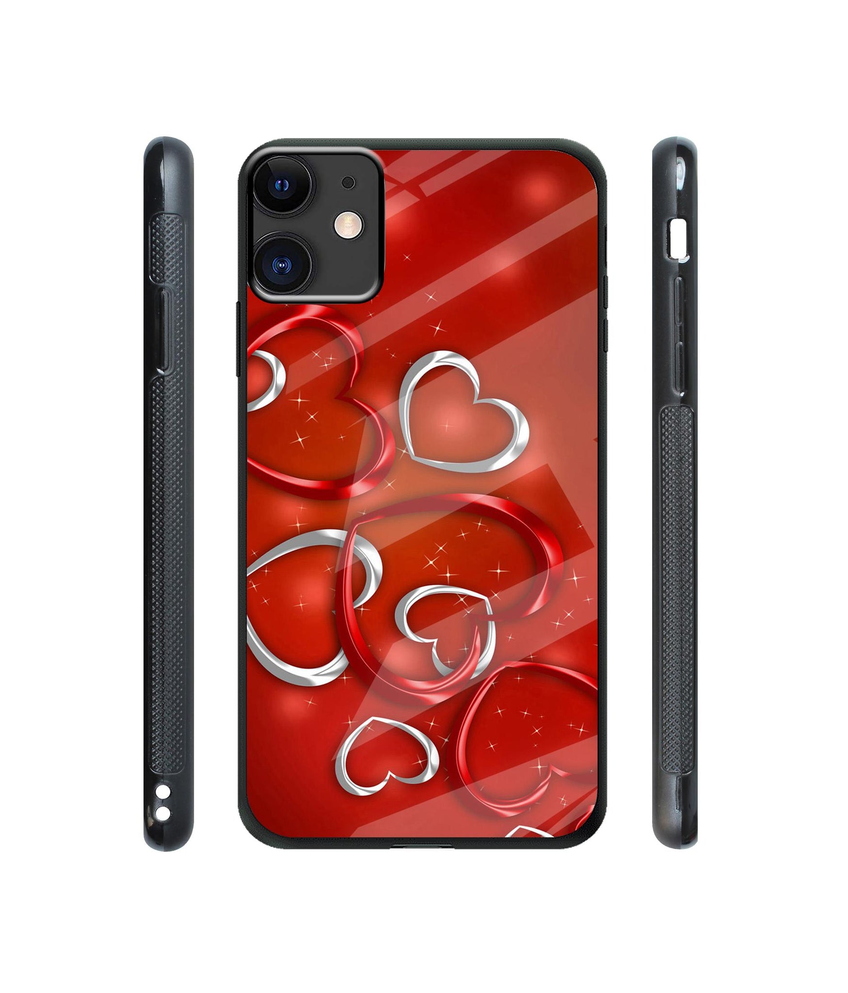 Hearts Designer Printed Glass Cover for Apple iPhone 11