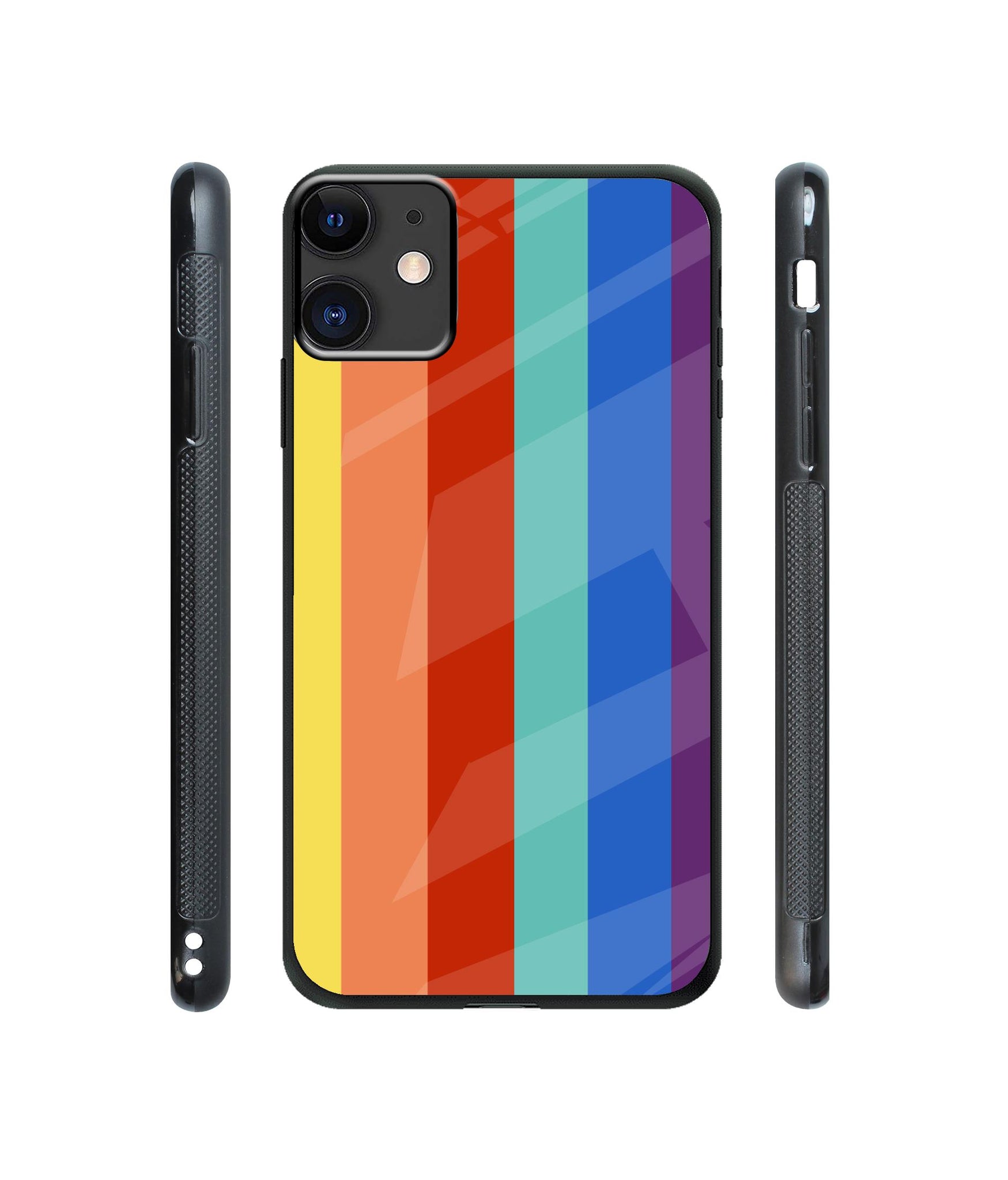 Rainbow Colors Designer Printed Glass Cover for Apple iPhone 11
