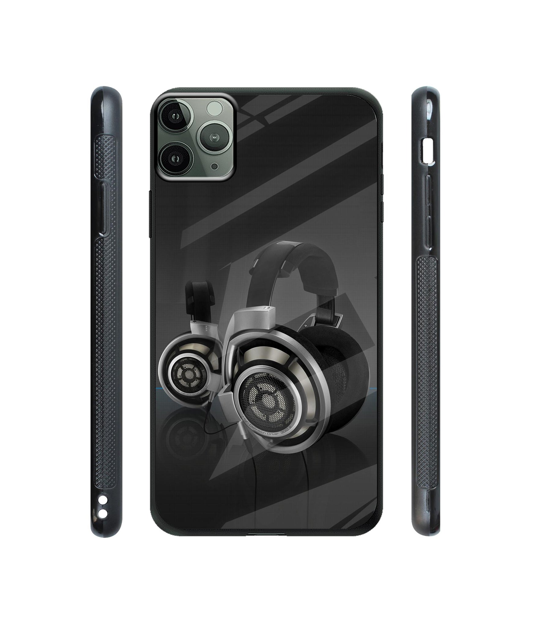 Head Phone Designer Printed Glass Cover for Apple iPhone 11 Pro