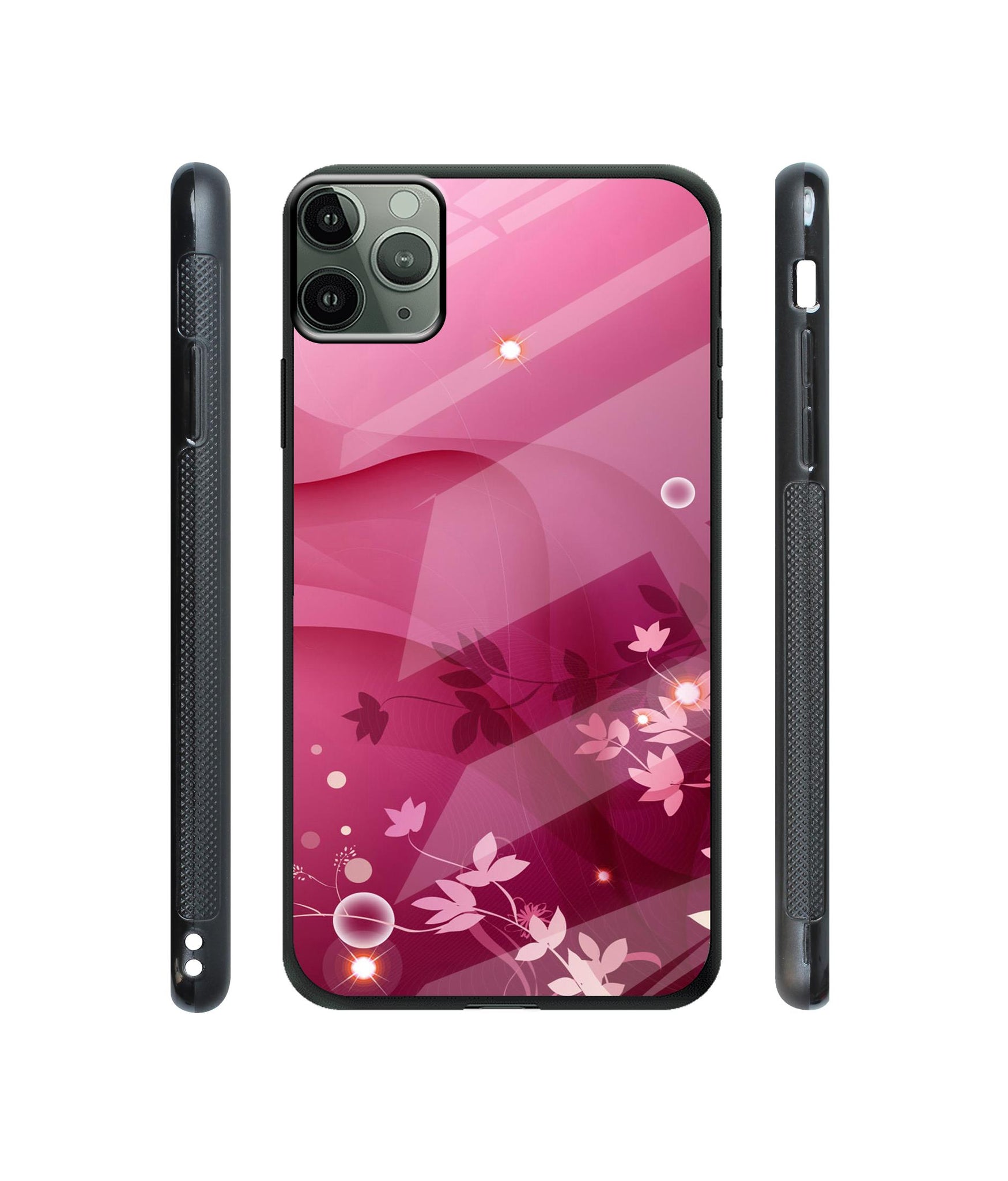 Pink Abstract Designer Printed Glass Cover for Apple iPhone 11 Pro