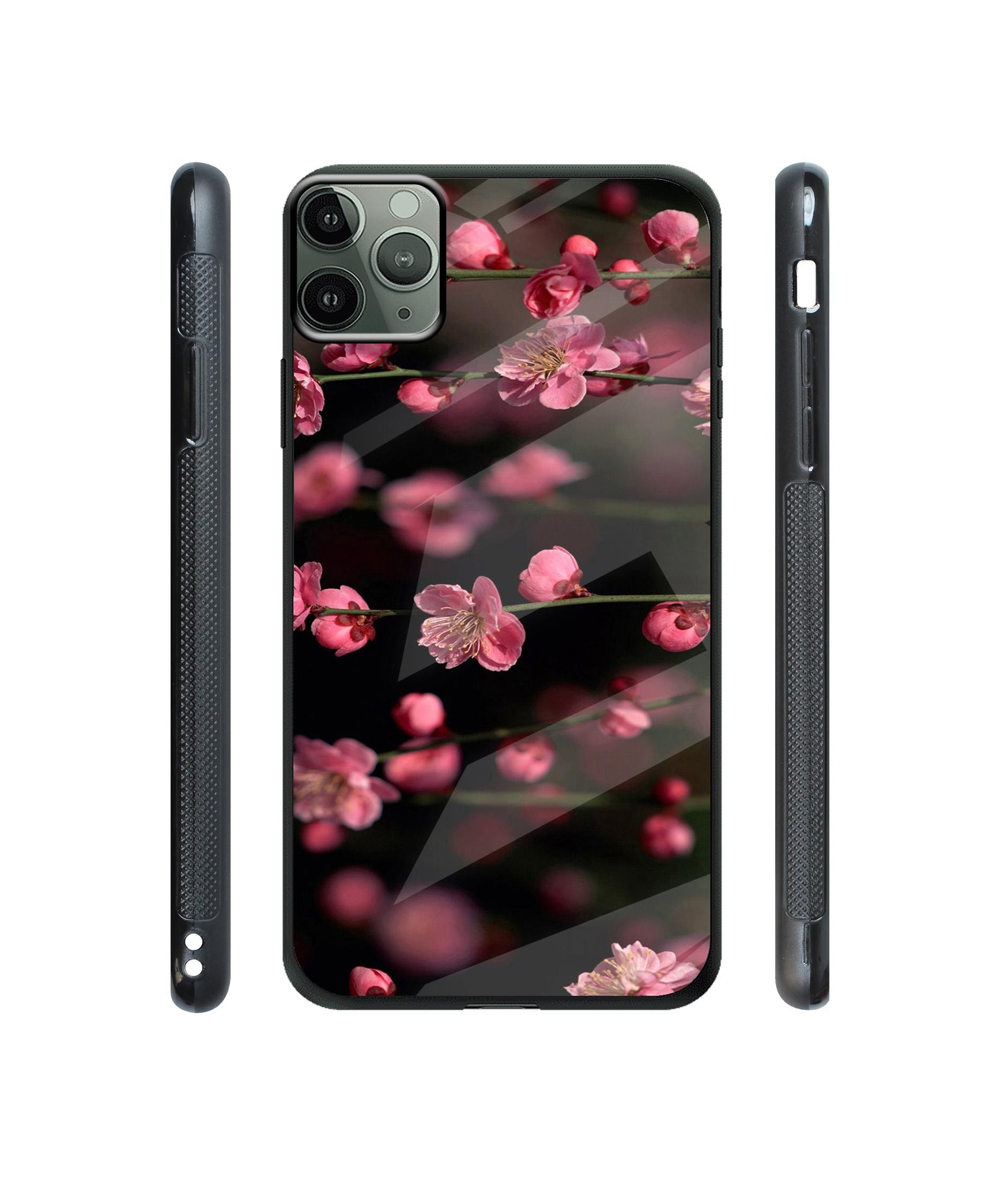 Pink Flowers Designer Printed Glass Cover for Apple iPhone 11 Pro Max