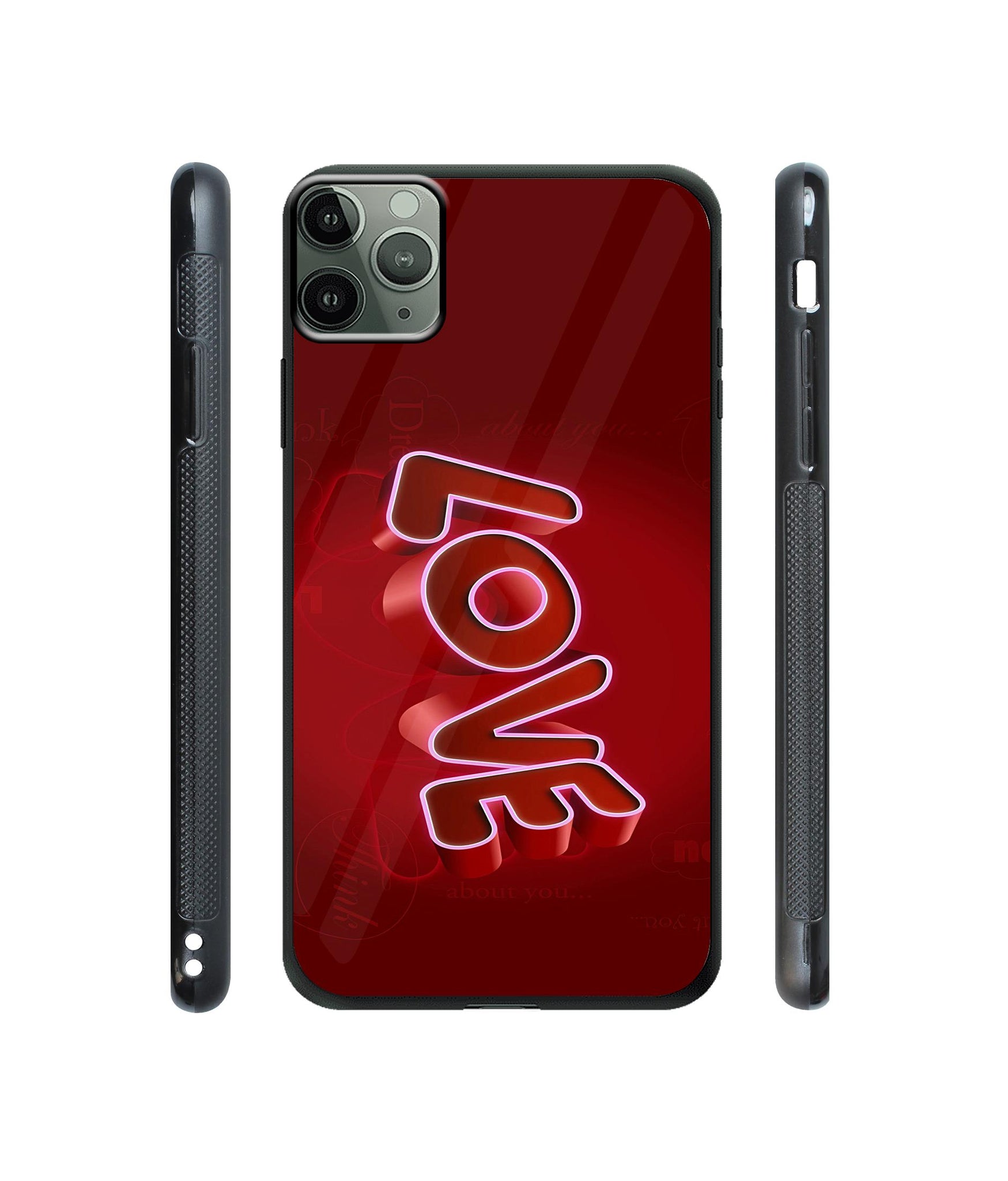 Love 3D Pattern Designer Printed Glass Cover for Apple iPhone 11 Pro Max
