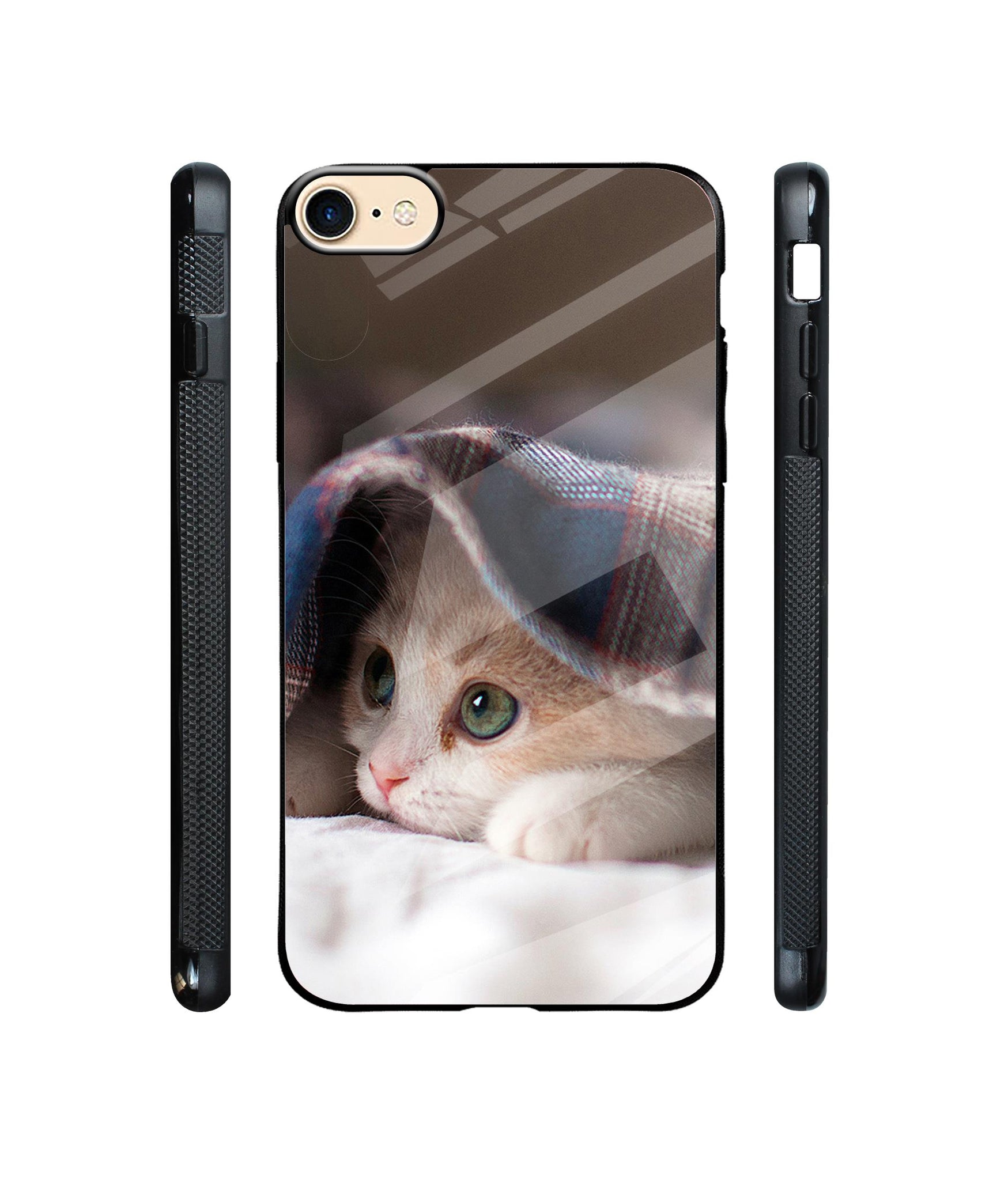 Sleepy Kitten Designer Printed Glass Cover for Apple iPhone 7 / iPhone 8