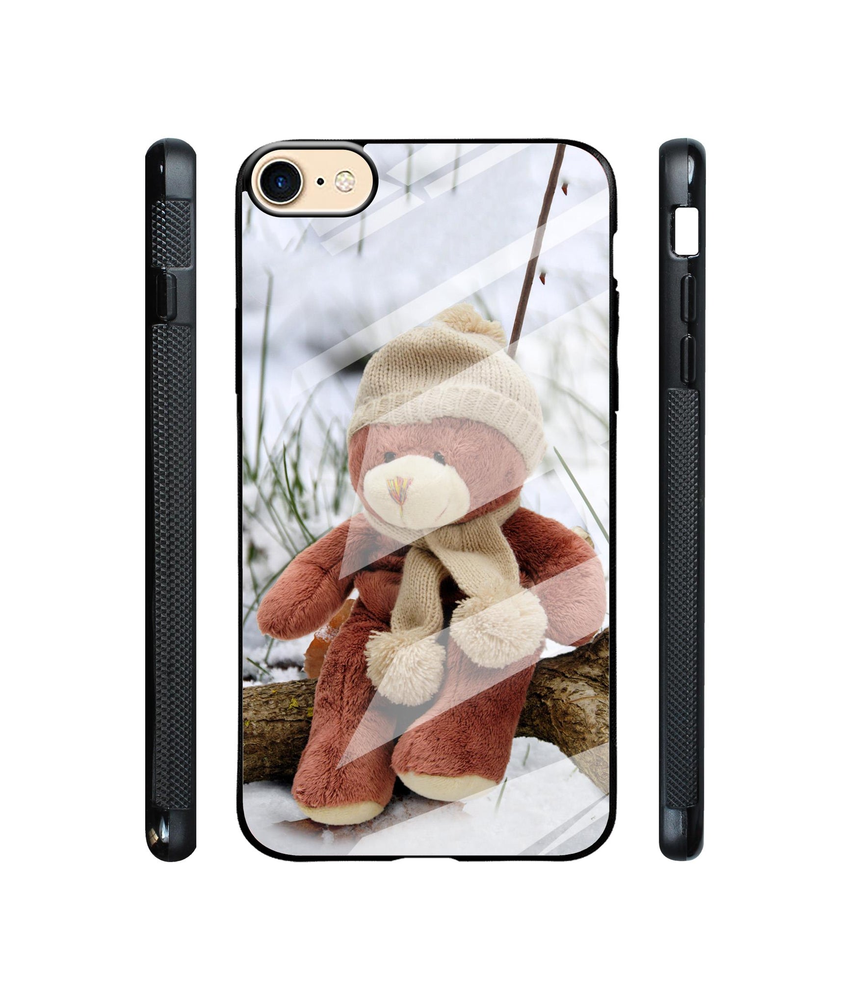 Woolen Bear Designer Printed Glass Cover for Apple iPhone 7 / iPhone 8