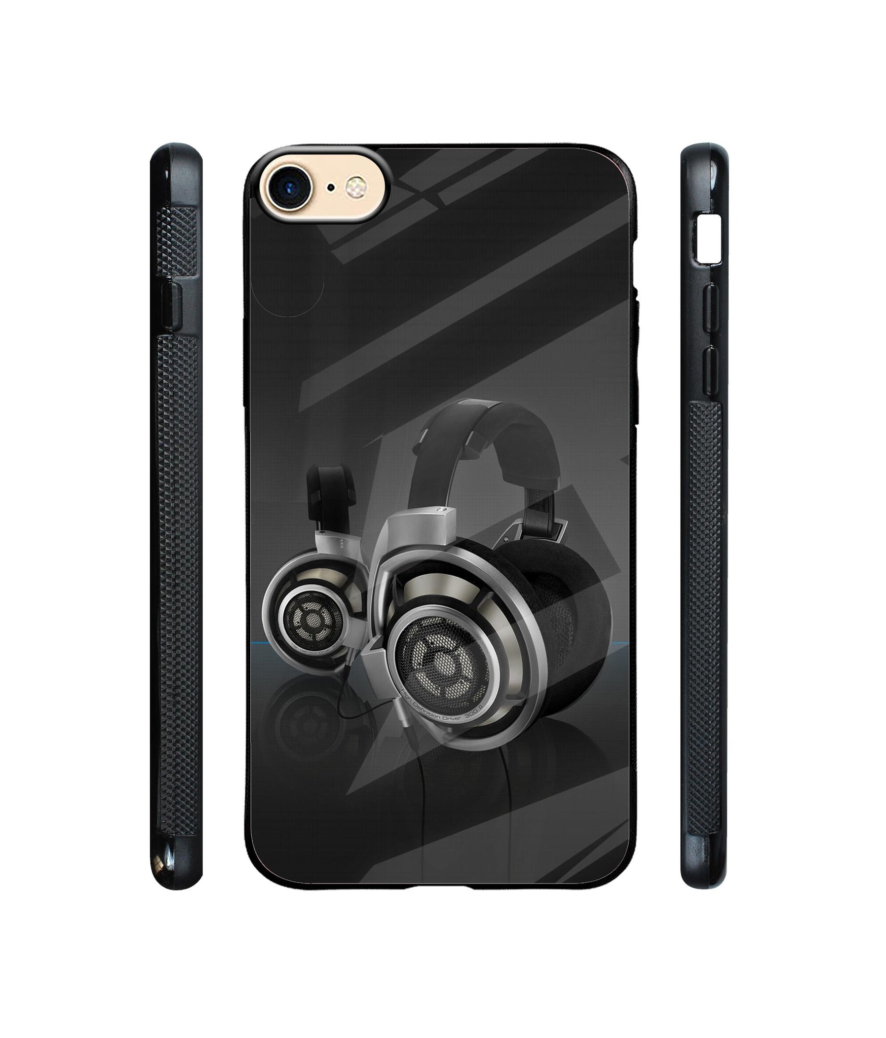 Head Phone Designer Printed Glass Cover for Apple iPhone 7 / iPhone 8
