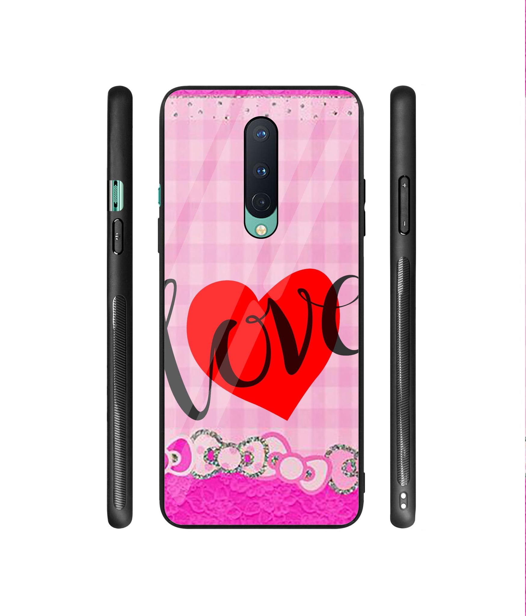 Love Print On Cloth Designer Printed Glass Cover for OnePlus 8